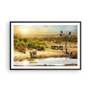 Plagát v čiernom ráme - „Z raja opäť pramenila rieka…“ - 91x61 cm