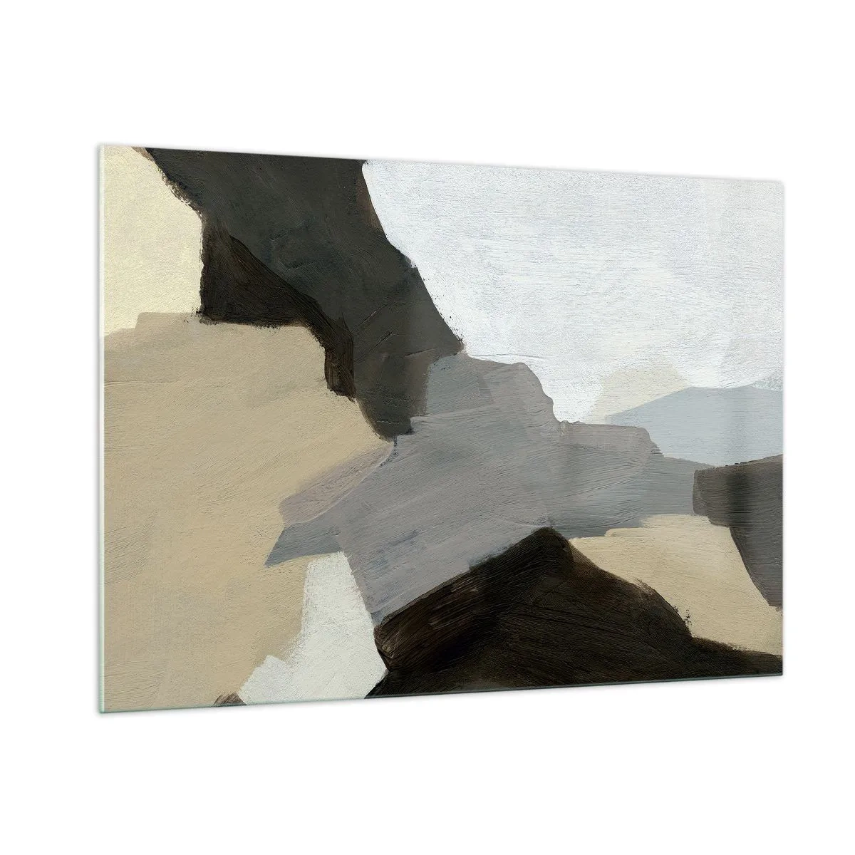 Obraz na skle - Abstrakcia: križovatka šedej - 100x70 cm