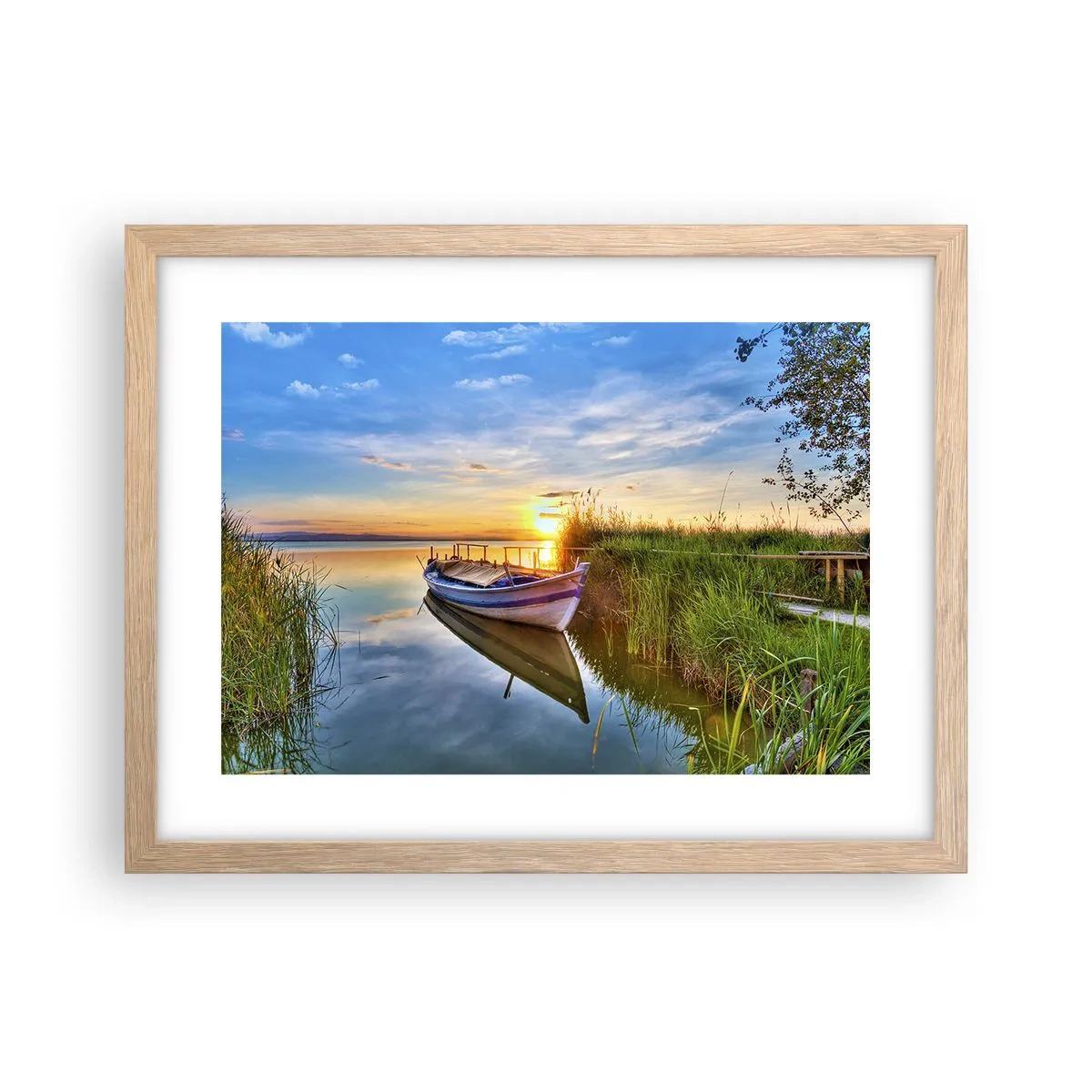 Plagát v ráme zo svetlého duba - Zátoka splnených snov - 40x30 cm