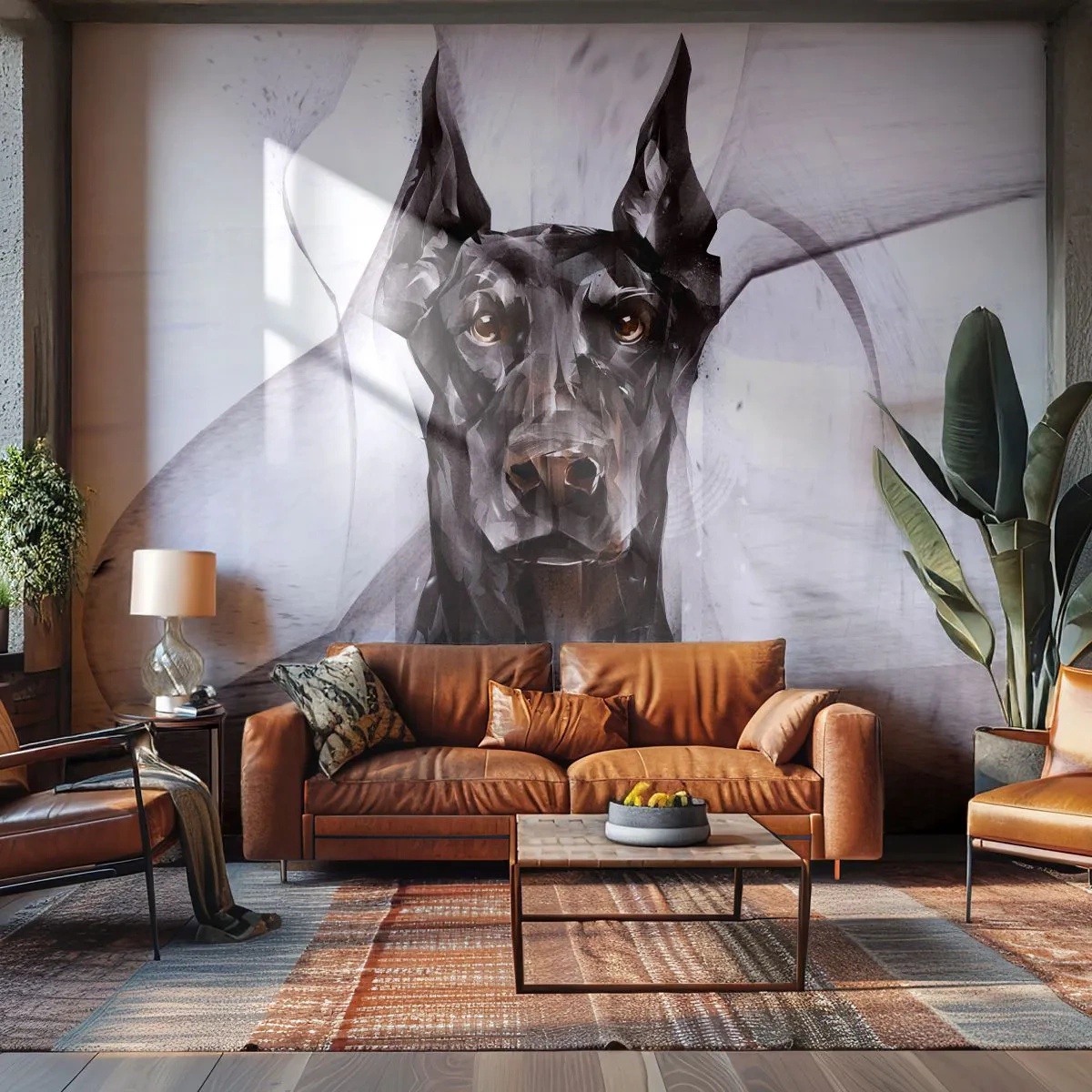 Samolepiaca Fototapeta Deluxe Sticker - Z urodzeného rodu - Abstrakcia, doberman, pes - 250x175 cm
