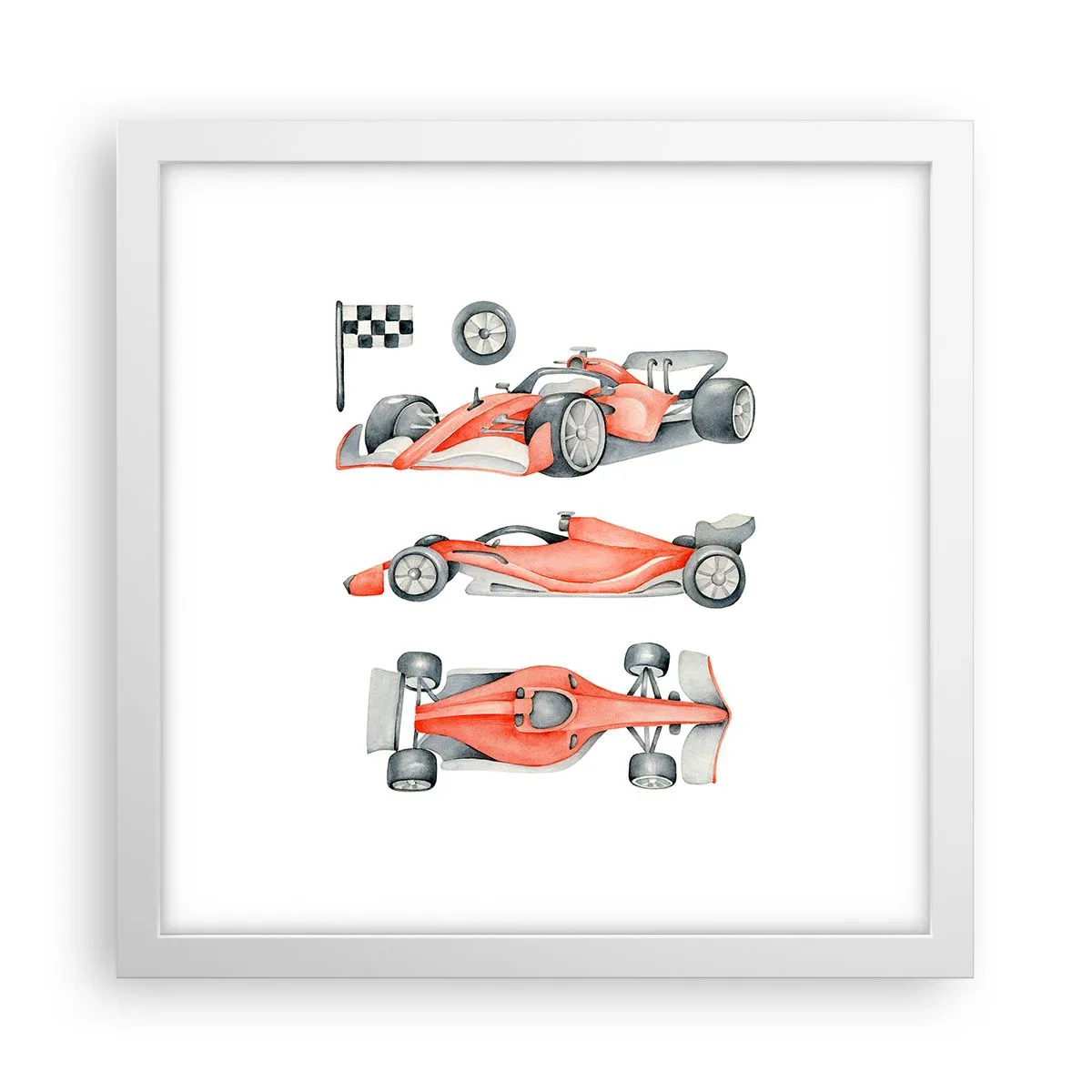 Plagát v bielom ráme - Dobehnúť sen - 30x30 cm