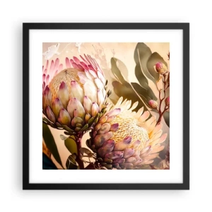 Plagát v čiernom ráme - Nežne objaté - 40x40 cm