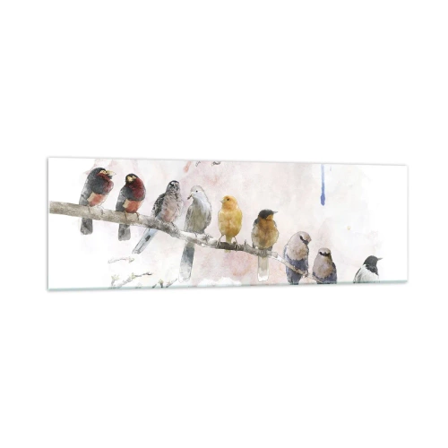 Obraz na skle - Okrídlené stretnutie - 160x50 cm
