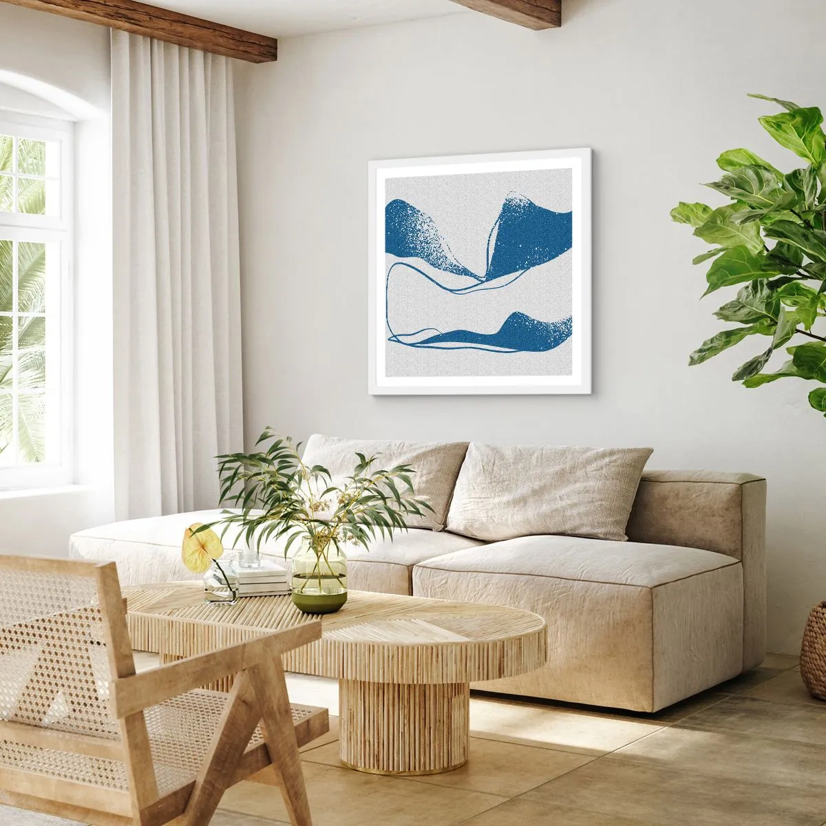 Plagát v bielom ráme - Okrídlená abstrakcia - 60x60 cm