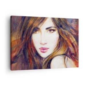 Obraz na plátne - Portrét ženy v maliarskom štýle - 70x50cm - Centík za tvoje myšlienky - Moderná nástenná dekorácia do obývacej izby a spálne ARTTOR