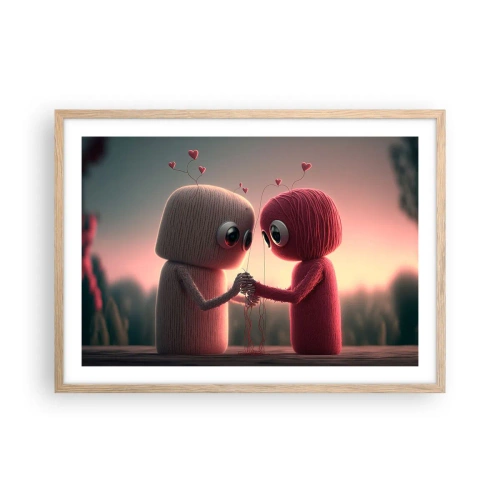 Plagát v ráme zo svetlého duba - Každý môže milovať - 70x50 cm