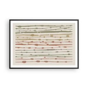 Plagát v čiernom ráme - Hudobný záznam farieb - 100x70 cm