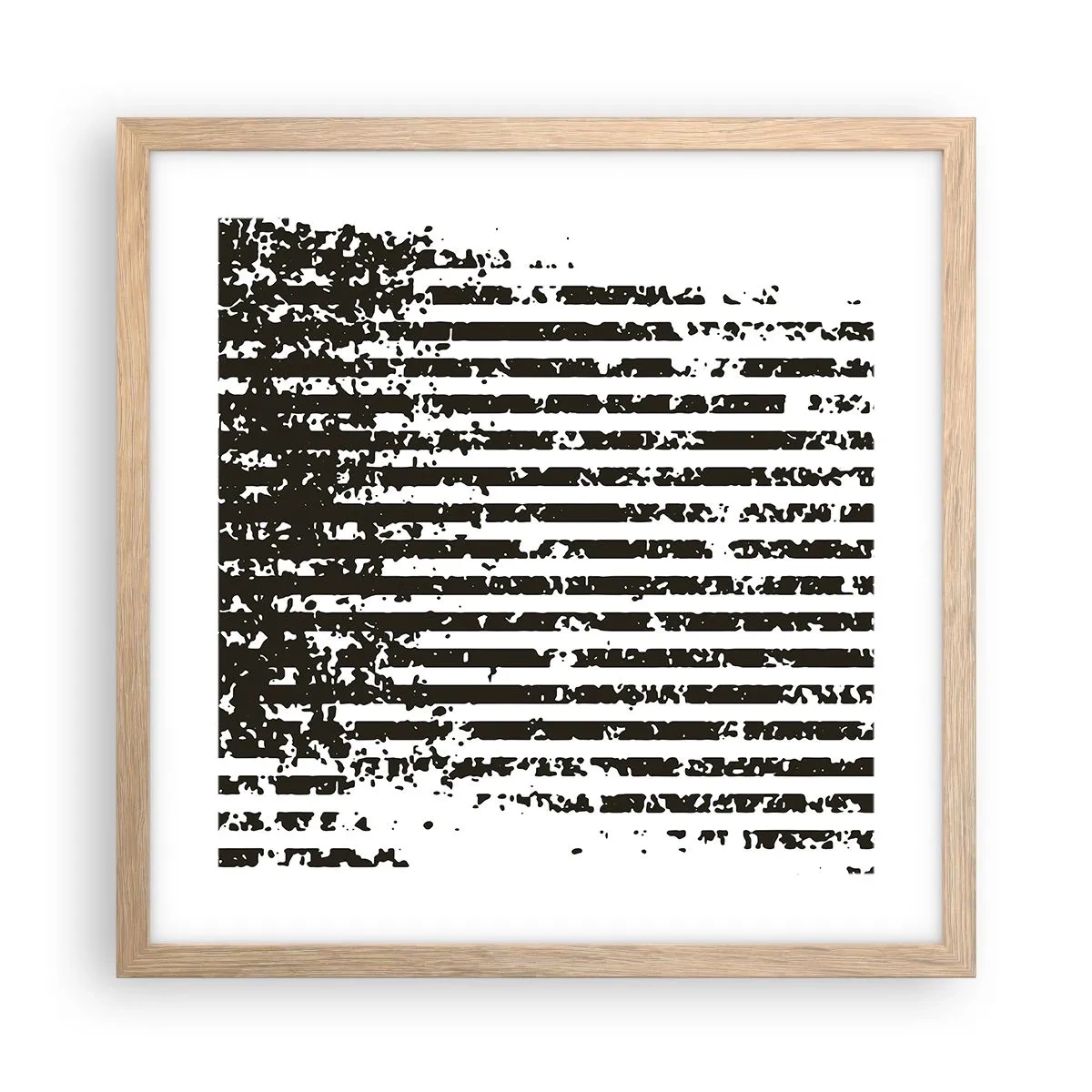 Plagát v ráme zo svetlého duba - Rytmus a šum - 40x40 cm