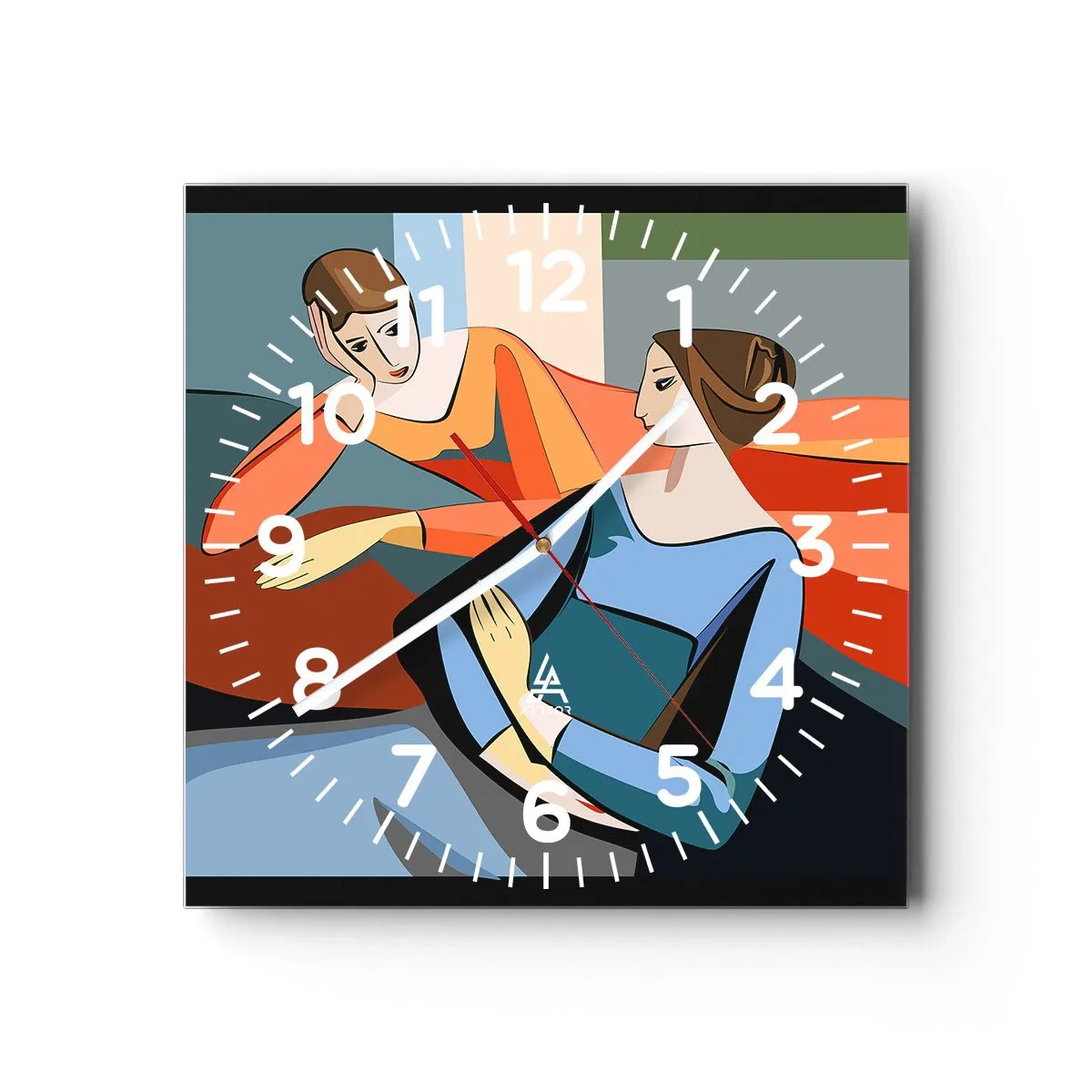 Nástenné hodiny - Dôverná chvíľa - 40x40 cm