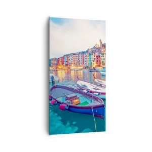 Obraz na plátne - Farebný večer v prístave - 65x120 cm