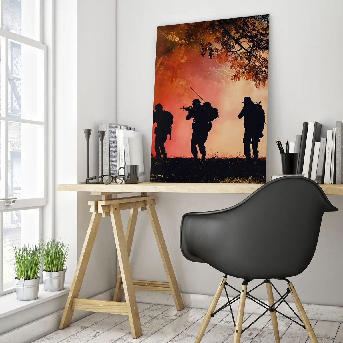 Obraz na skle - …Všetci za jedného. - 50x70 cm