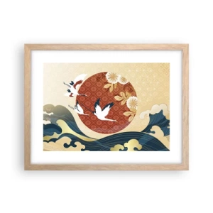 Plagát v ráme zo svetlého duba - Japonská rozprávka - 40x30 cm