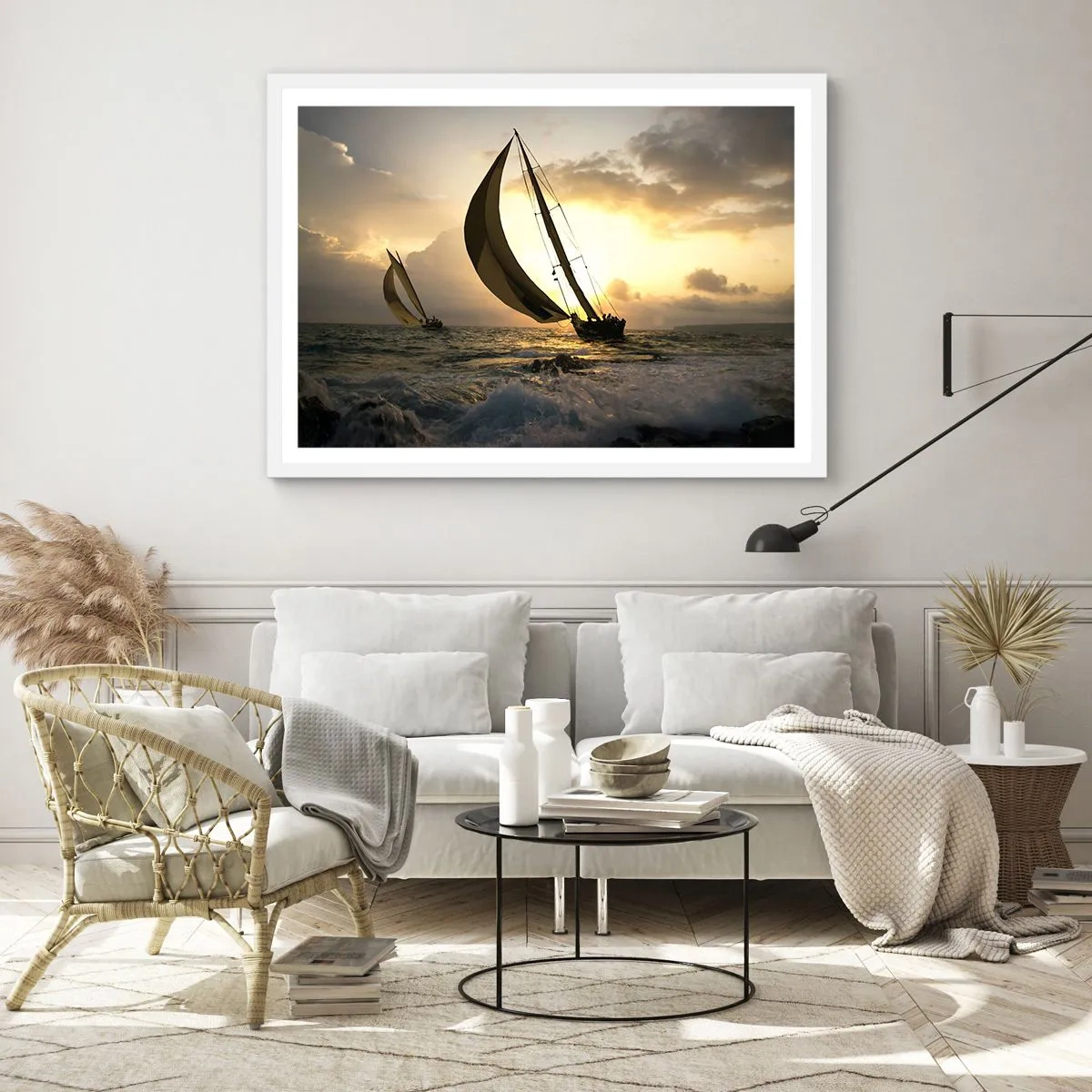 Plagát v bielom ráme - S vetrom a proti vetru - 70x50 cm