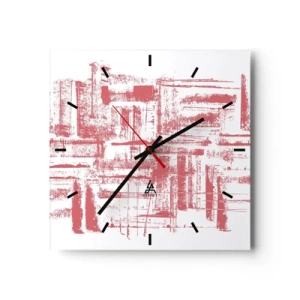Nástenné hodiny - Červené mesto - 30x30 cm