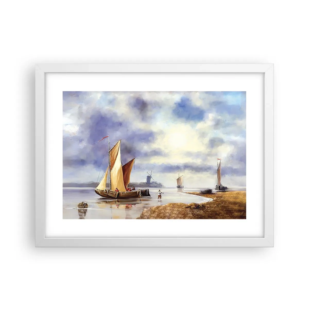 Plagát v bielom ráme - Návrat námorníkov - 40x30 cm