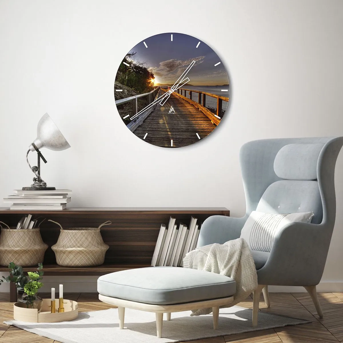 Nástenné hodiny - Ísť, stále ísť smerom k slnku - 40x40 cm