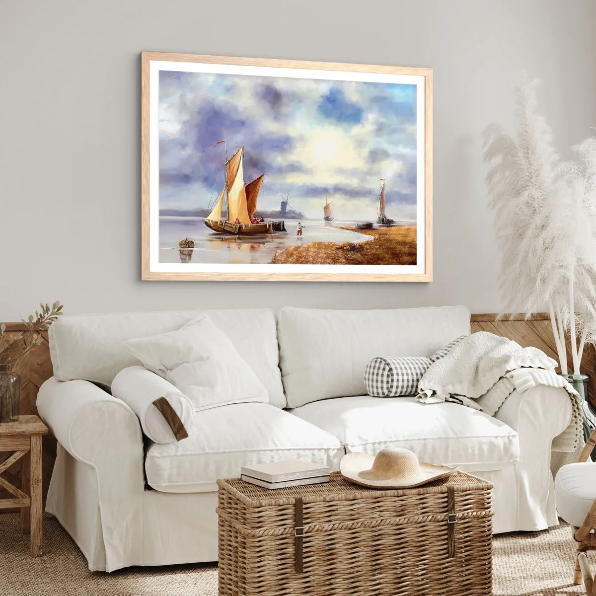 Plagát v ráme zo svetlého duba - Návrat námorníkov - 70x50 cm