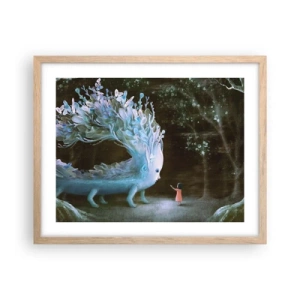 Plagát v ráme zo svetlého duba - Fantastické stretnutie - 50x40 cm