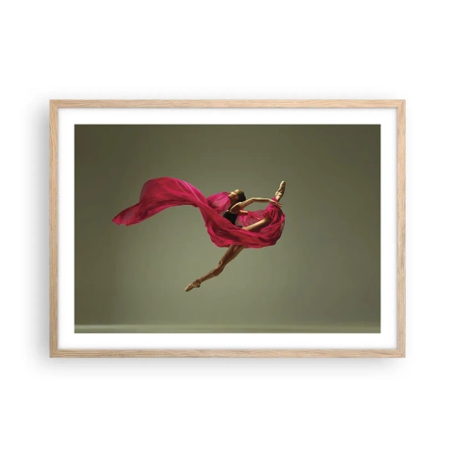 Plagát v ráme zo svetlého duba - Tancujúci plameň - 70x50 cm