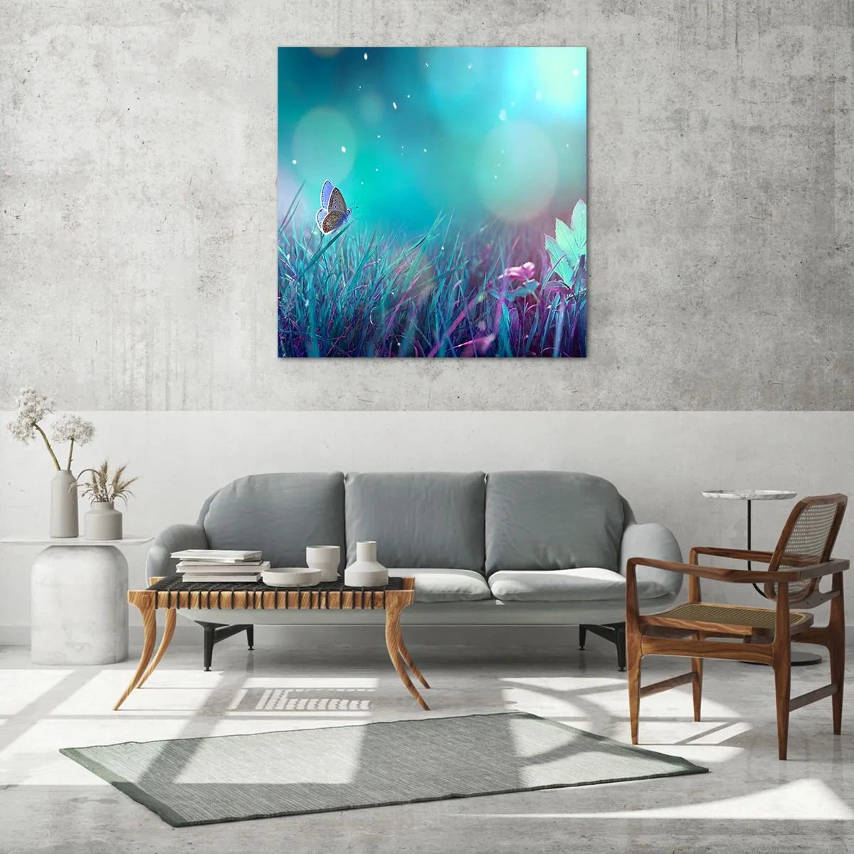 Obraz na skle - Tajomný život lúky - 40x40 cm