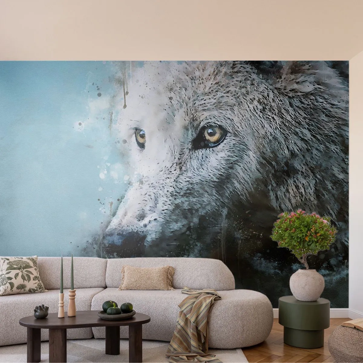 Samolepiaca Fototapeta Deluxe Sticker - Zoznámte sa s vlčou dušou - Zvieratá, Wolf, Predátor - 250x175 cm