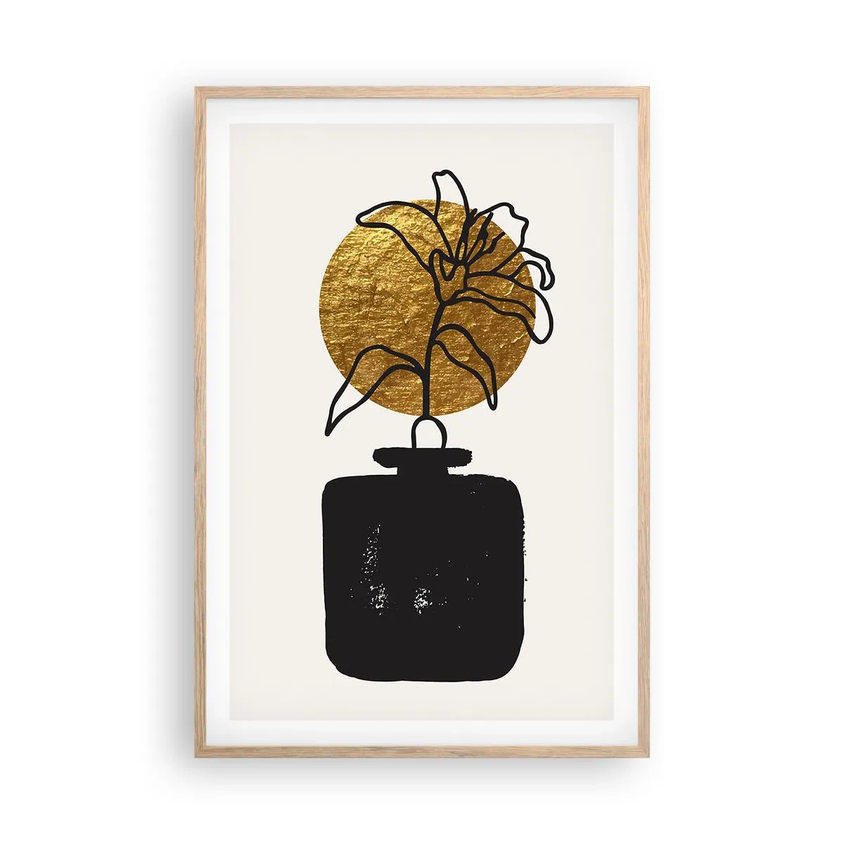 Plagát v ráme zo svetlého duba - Krása, ktorá má cenu zlata - 61x91 cm