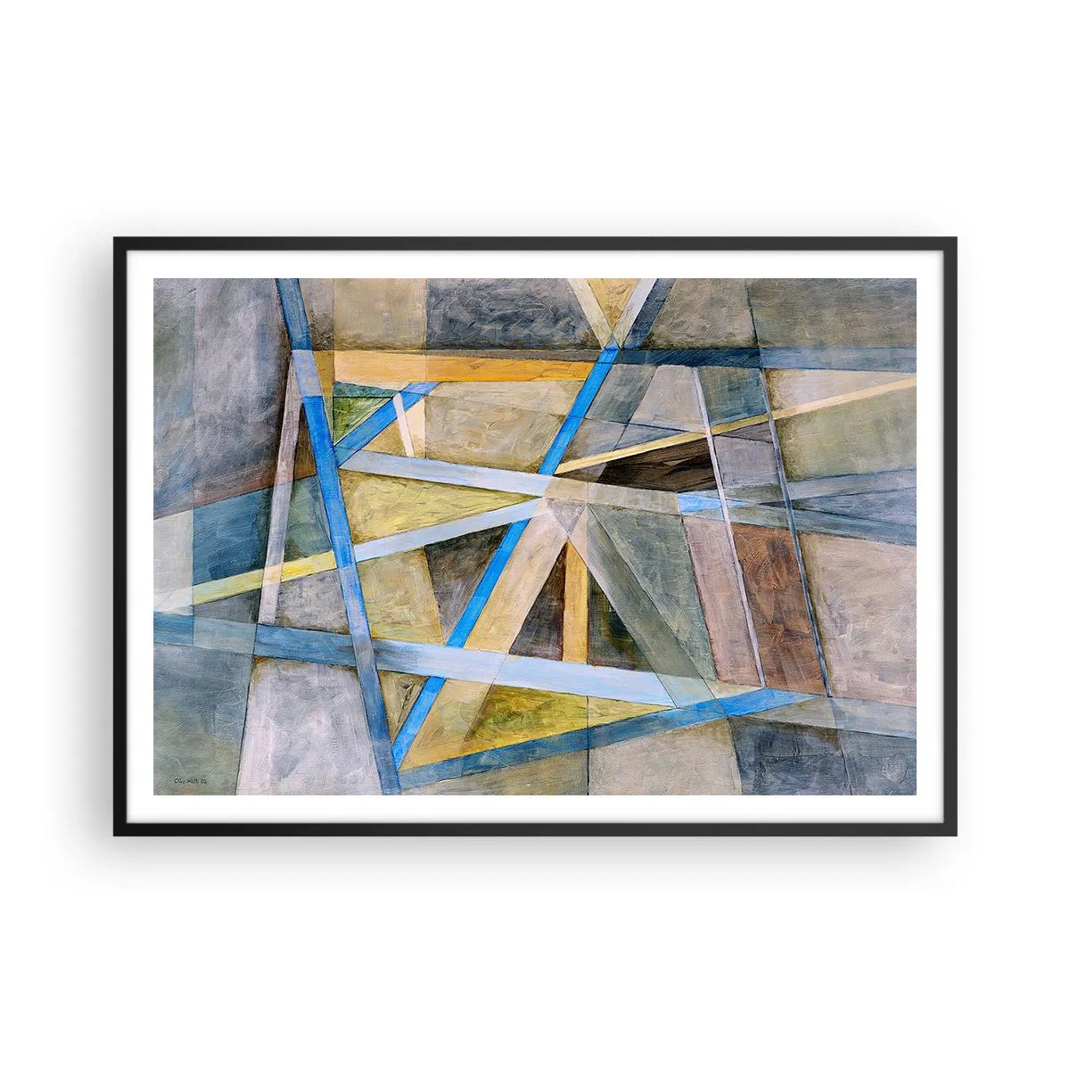 Plagát v čiernom ráme - Priamo alebo diagonálne? - 100x70 cm