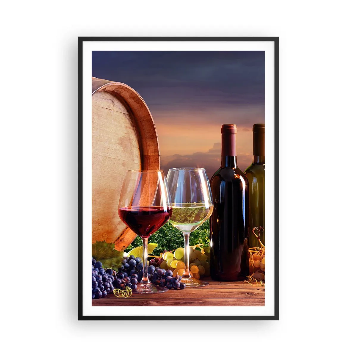 Plagát v čiernom ráme - Tu má život chuť - 70x100 cm
