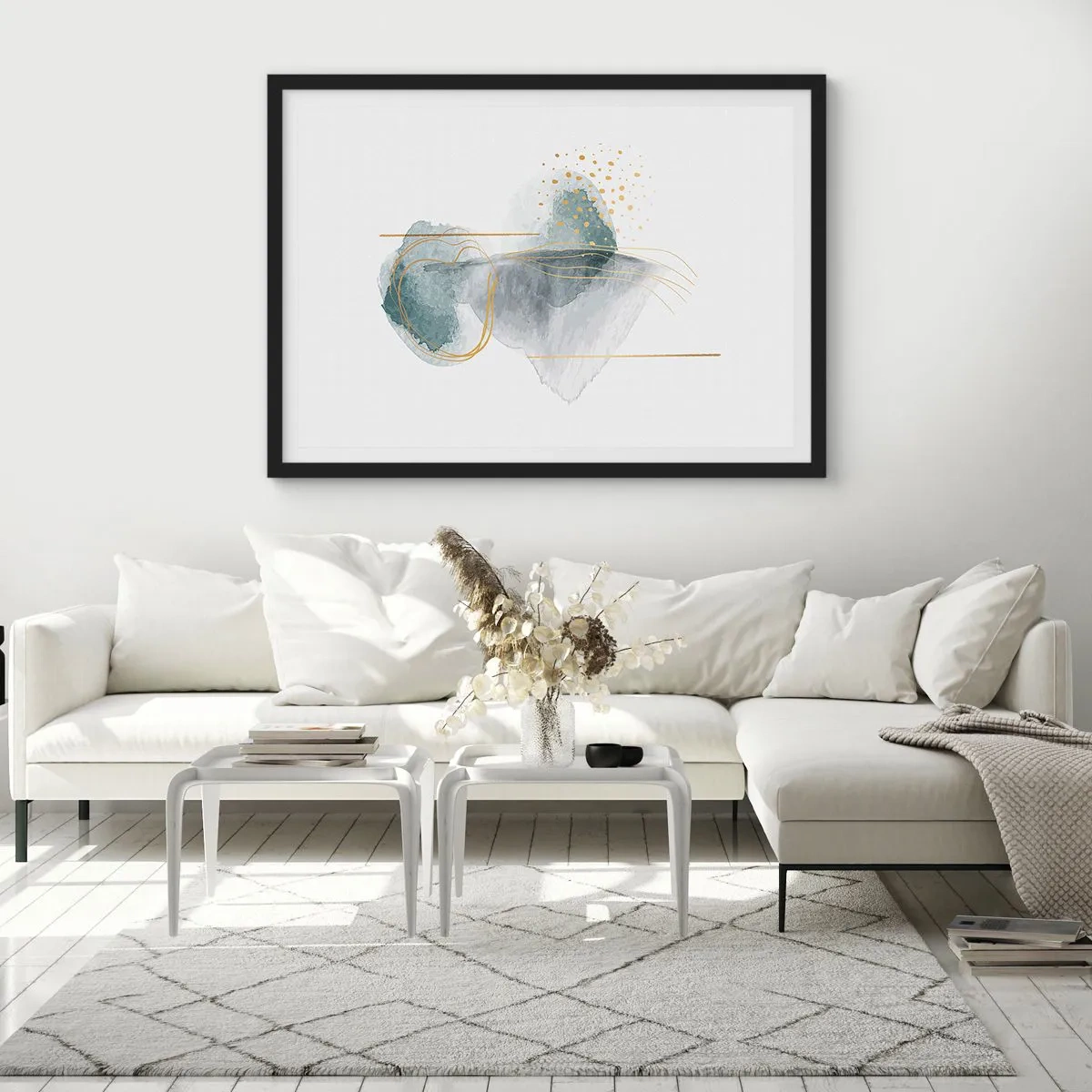 Plagát v čiernom ráme - O vzťahu medzi šedou a zlatou - 91x61 cm