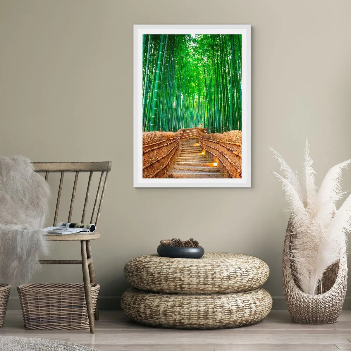 Plagát v bielom ráme - Esencia ázijskej prírody - 50x70 cm