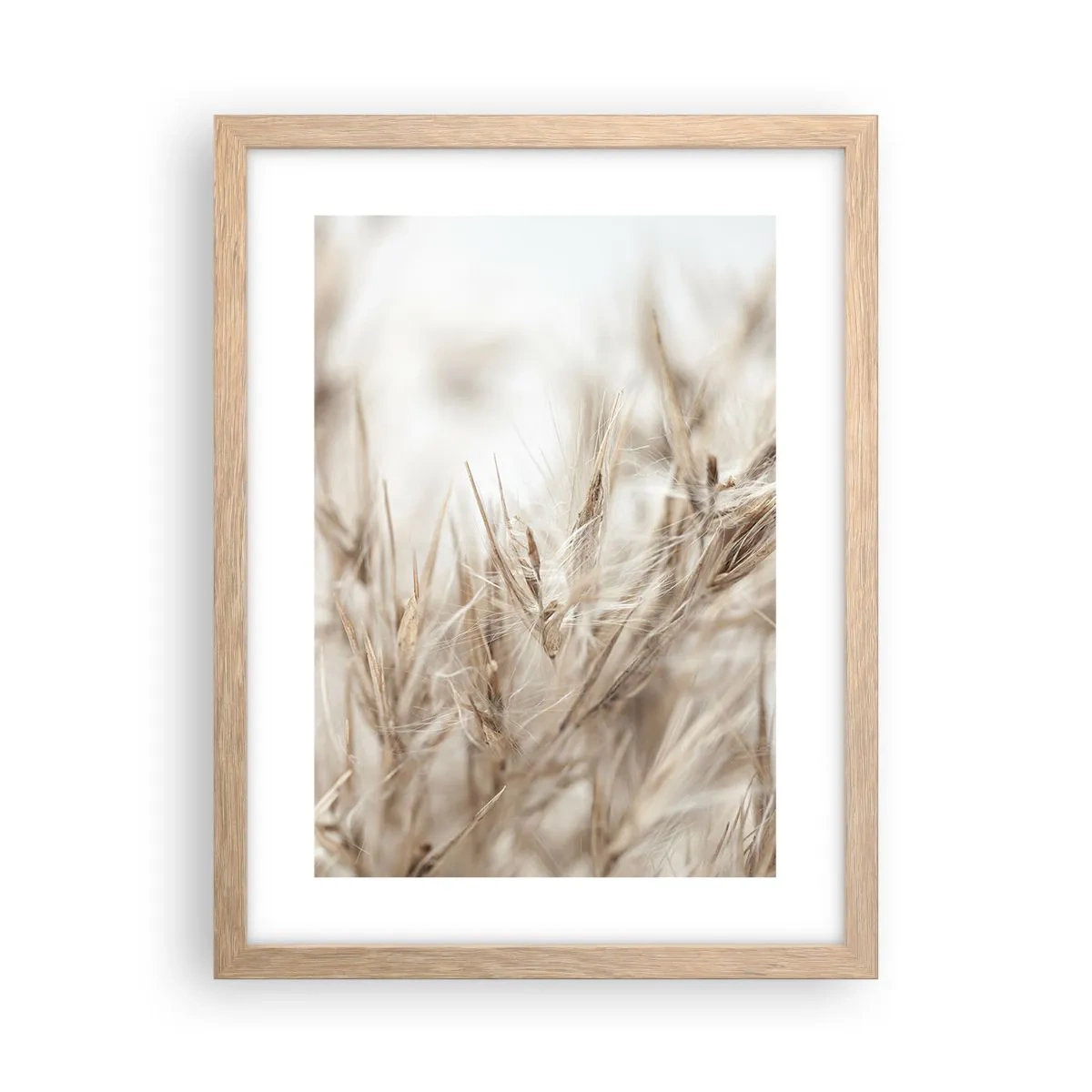 Plagát v ráme zo svetlého duba - Lúka a vietor - 30x40 cm