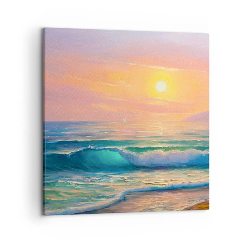 Obraz na plátne - Tyrkysová pieseň vĺn - 50x50 cm