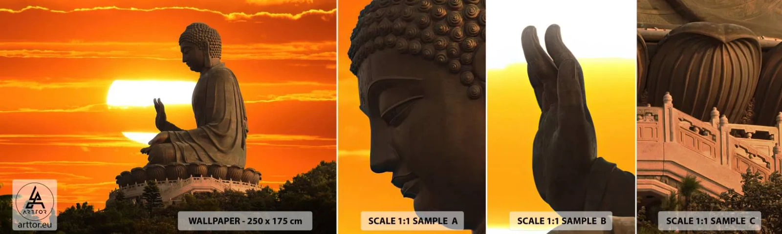 Vzorka Fototapeta Standard Eco - Bez strachu zo sveta - Ázie, Budha, Kultúra - 100x30 cm