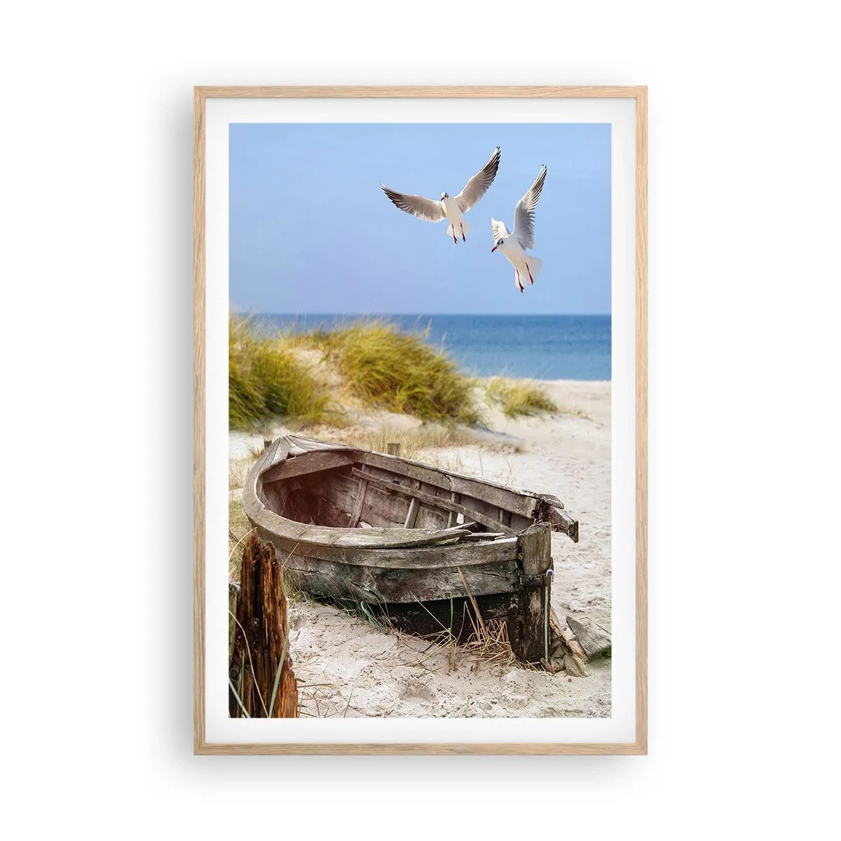 Plagát v ráme zo svetlého duba - Vetrom ožiarené - 61x91 cm