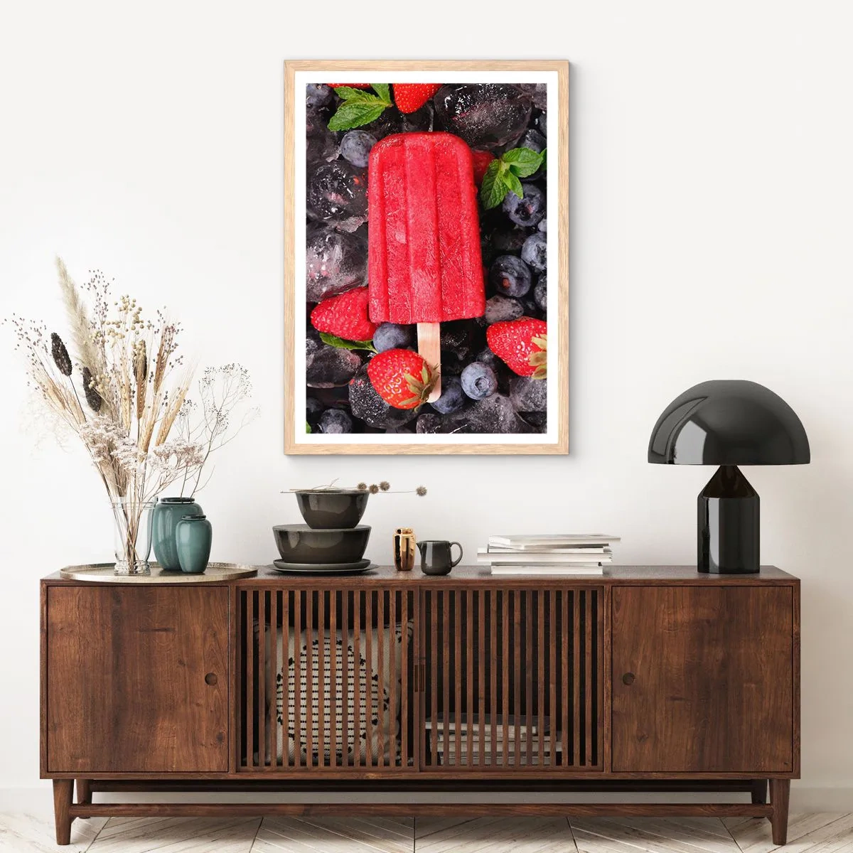 Plagát v ráme zo svetlého duba - Chuť horúceho leta - 70x100 cm