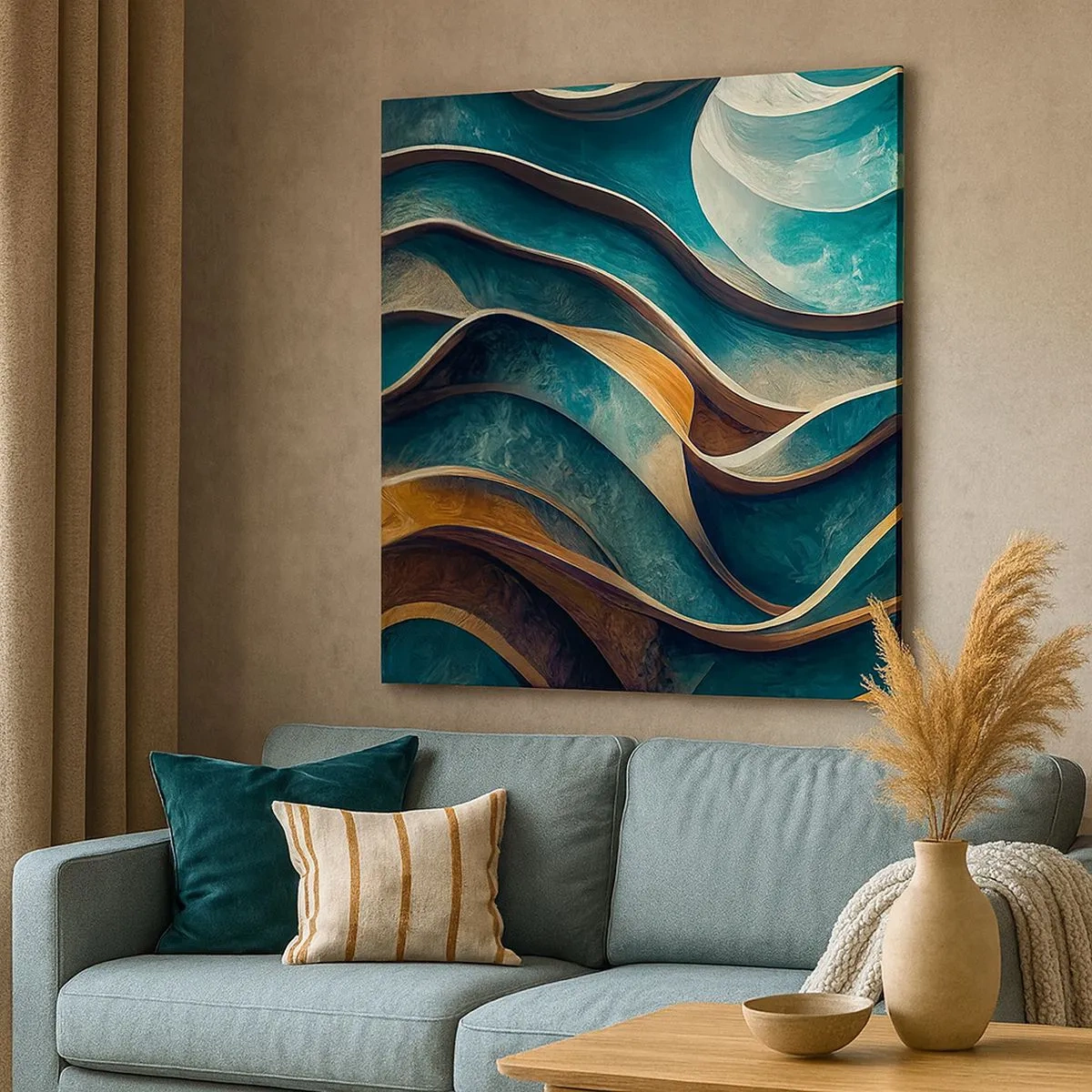 Obraz na plátne - Meandre modrej - 30x30 cm