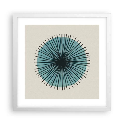 Plagát v bielom ráme - Žiariaca modrá - 40x40 cm