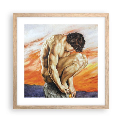 Plagát v ráme zo svetlého duba - Ponorený do seba - 40x40 cm