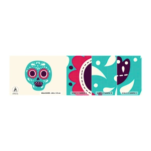 Vzorka samolepiacej fototapety Deluxe Sticker - Život – zábava až do smrti - Lebka, Mexiko, mexický - 100x30 cm