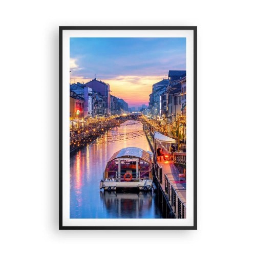 Plagát v čiernom ráme - Večer plný svetla a zábavy - 61x91 cm