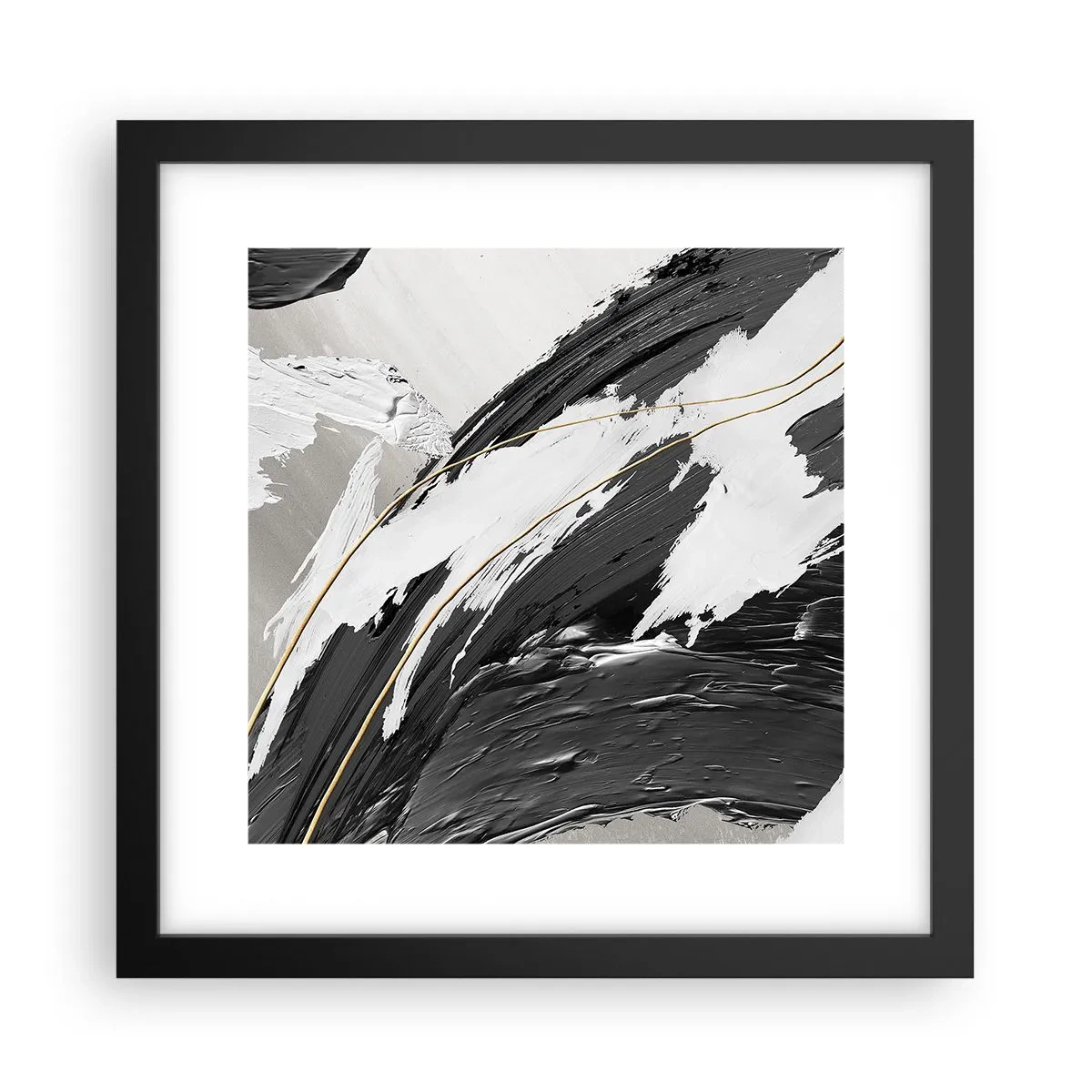 Plagát v čiernom ráme - Veľkorysá abstrakcia - 30x30 cm