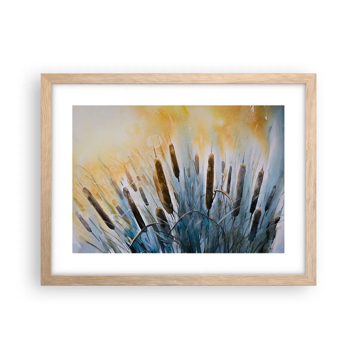 Plagát v ráme zo svetlého duba - Chlad vody, žiara slnka - 40x30 cm