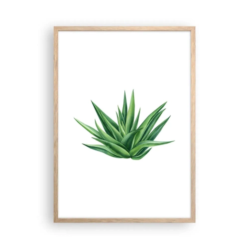 Plagát v ráme zo svetlého duba - Zelená – sila – život - 50x70 cm