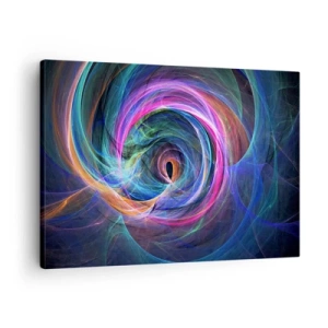 Obraz na plátne - Abstraktný vír farieb v odtieňoch fialovej, ružovej a modrej. - 70x50cm - Kam ma vedieš? - Moderná nástenná dekorácia do obývacej izby a spálne ARTTOR