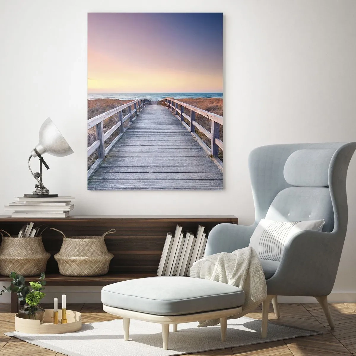 Obraz na skle - Baltská večerná polárna žiara - 50x70 cm