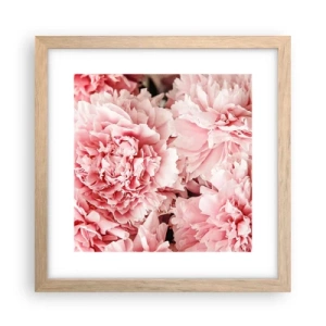 Plagát v ráme zo svetlého duba - Ružový sen - 30x30 cm