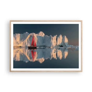 Plagát v ráme zo svetlého duba - Na okraji sveta - 100x70 cm