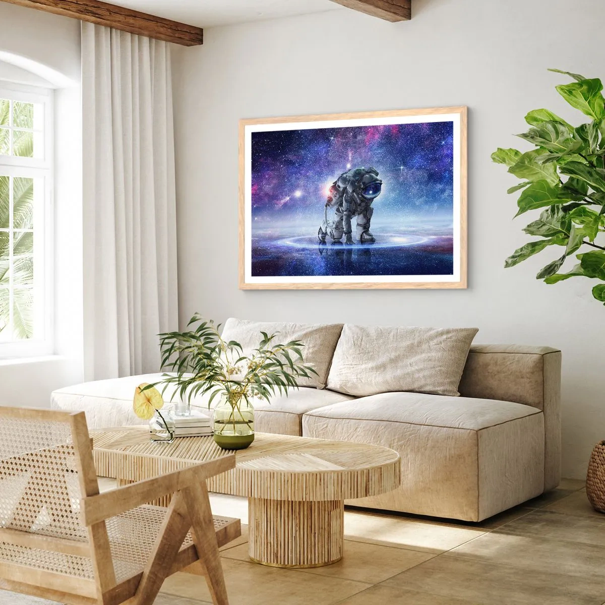 Plagát v ráme zo svetlého duba - Hviezdne nebo nado mnou - 70x50 cm