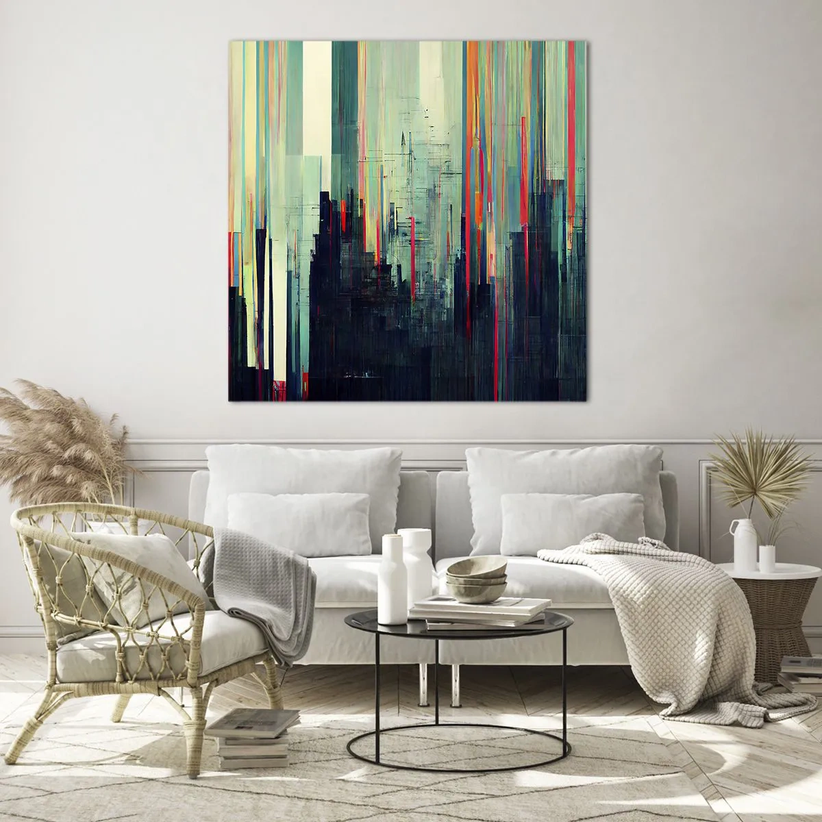 Obraz na skle - Futuristické mesto - 30x30 cm