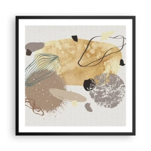 Plagát v čiernom ráme - Abstraktná slivka - 60x60 cm